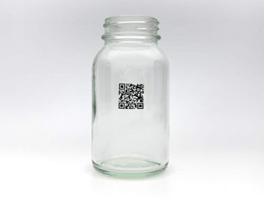 印刷　ガラス　ビン容器　QRコード