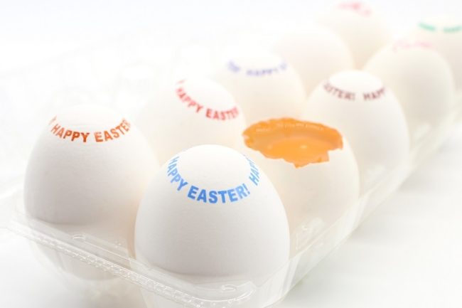 印刷　生卵　イースター